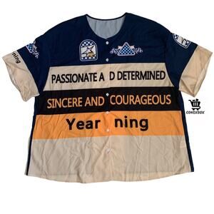 Shein Curve Men's Size 3XL Button Up Short Sleeve Adult Shirt Jersey